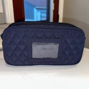 Vera Bradley Navy Make-Up/Medicine (Cold) Travel Accessory Bag in Microfiber